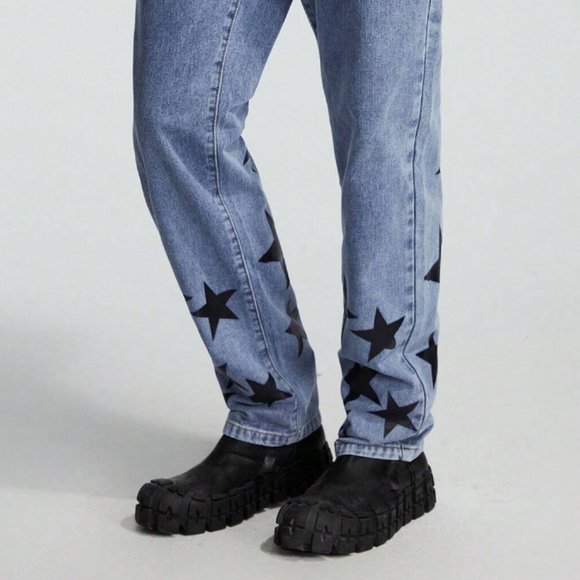 Street Life Stars Printed Straight Leg Jeans 32 x 32 NEW tags on 🏷 - Picture 4 of 6